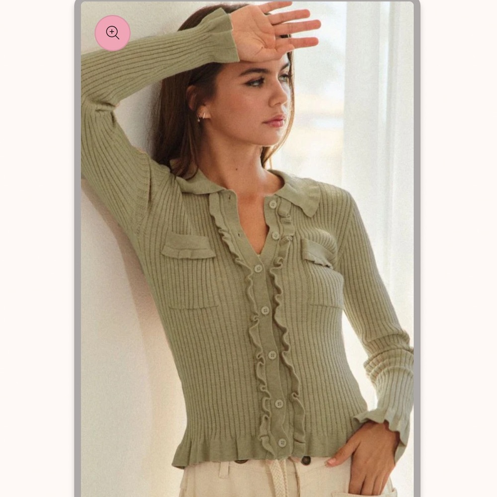 LovLov Women's Ribbed Sweater - Olive
